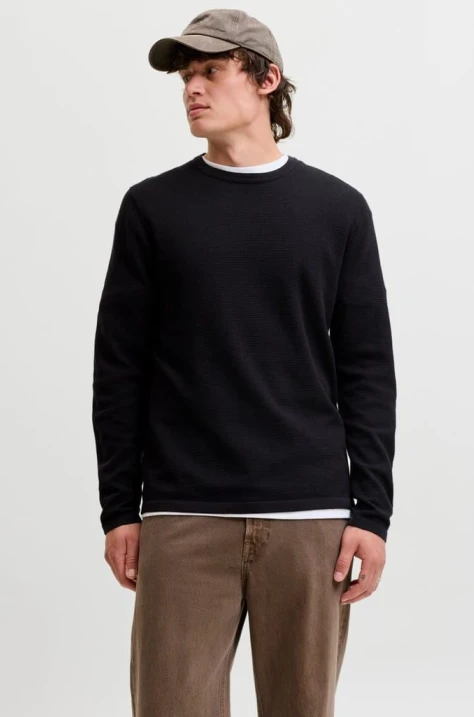 Блуза JJAUSTIN KNIT CREW NECK Black
