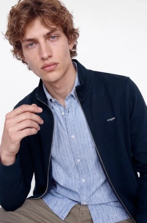 JPRBLUALVES STRUCTURE FULL ZIP SWEAT Navy Blazer